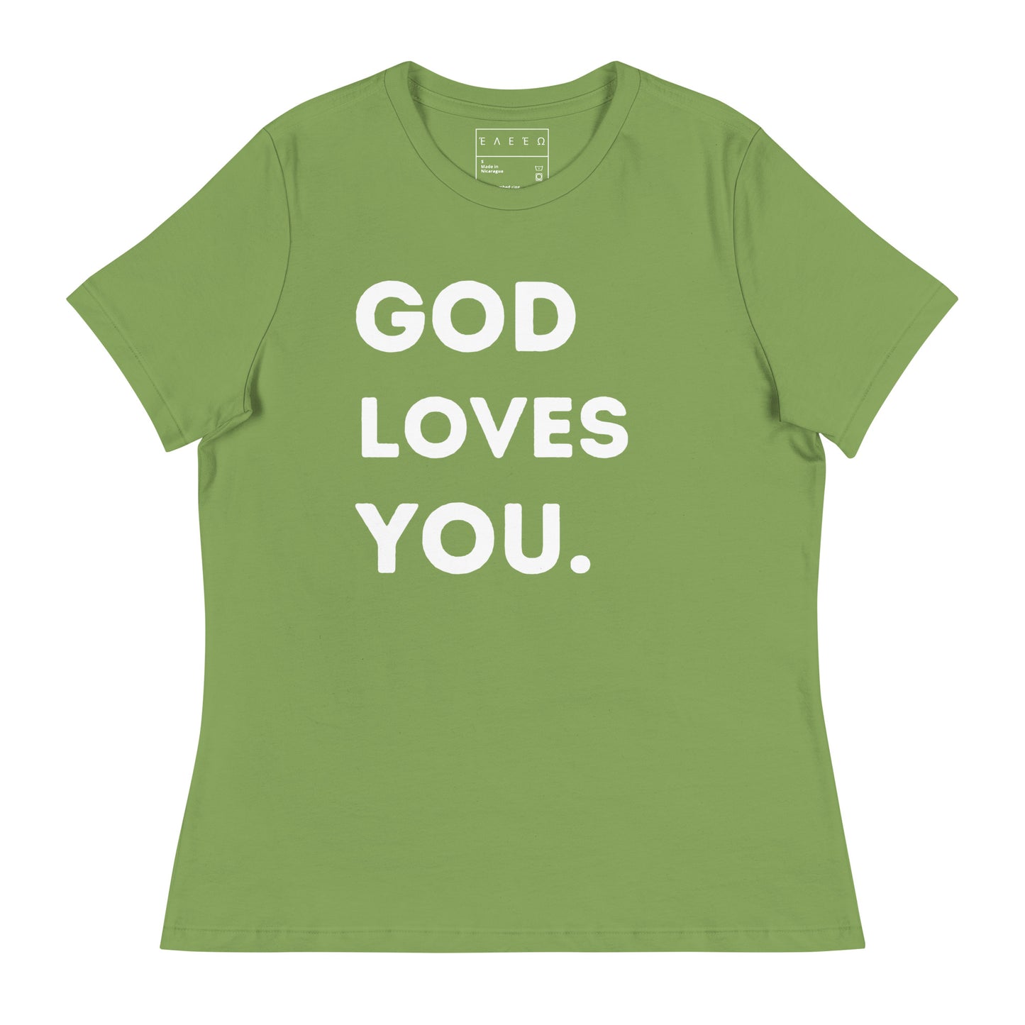 Women's Fitted God Loves You. (White)